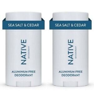 2for1 Native Sea Salt & Cedar Deodorant Duo natural aluminum free bundle lot